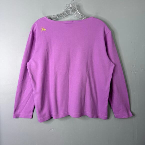 Vtg The Quacker Factory Christmas Tree Snowman Applique Long Sleeve T-Shirt Sz S - Picture 8 of 12